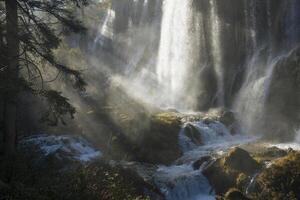 Nuorilang waterfall, Jiuzhaigou National Park, Sichuan Province, China, Unesco World Heritage Site photo