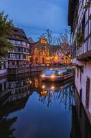 Strasbourg, France, 2017, Night cruise on the ILL canal, Strasbourg, Alsace, Bas Rhin Department, France photo