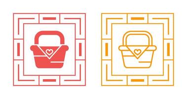 Romantic picnic basket Vector Icon