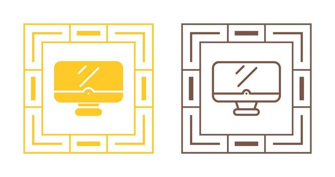 icono de vector de computadora de escritorio