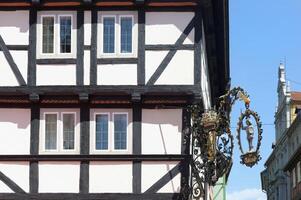 quedlinburgo, Alemania - 2015, de entramado de madera casas, quedlinburgo, duro, Sajonia detenerse, Alemania, la unesco mundo patrimonio sitio foto