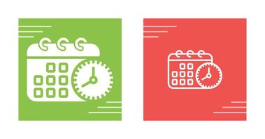 Calendar with clock Vector Icon
