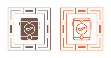 teléfono inteligente con marca de verificación vector icono