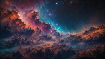 ai generado el Aurora nebulosa es visto en el cielo foto