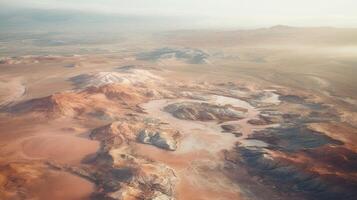 ai generado aéreo ver de Desierto paisaje foto