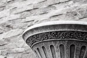 The fountain basin decorated on the wall photo