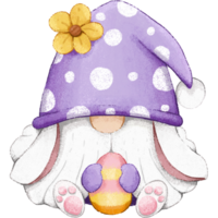 Happy Holiday, Easter Day, purple cute Gnome Easter png