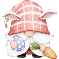 Happy Holiday Easter Day. Red cute Gnome Easter png