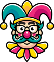 Clown, Joker, April Narren Tag, bunt Stil png