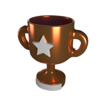 bronce trofeo 3d icono png