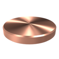 bronzo podio nel geometrico forma per vincitore e Prodotto Schermo. bronzo podio per Prodotto presentazione. 3d interpretazione illustrazione png