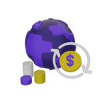 Global Transfer Banking Icon 3D png