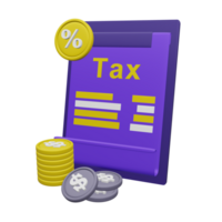 impôt pourcentage bancaire icône 3d png