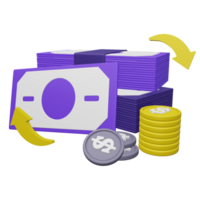 Cash flow Banking Icon 3D png
