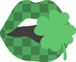 st paticks dia lábios com trevo folha png