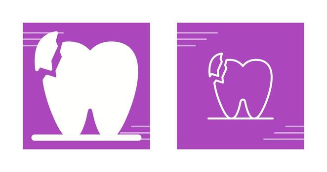 Broken Teeth Vector Icon