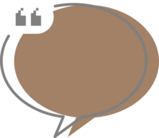 kleurrijk pastel bruin kleur toespraak bubbel ballon met citaat merken, icoon sticker memo trefwoord ontwerper tekst doos banier, vlak PNG transparant element ontwerp