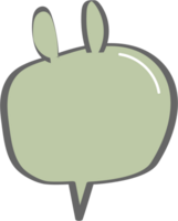 djur- sällskapsdjur kanin kanin färgrik pastell grön Färg Tal bubbla ballong, ikon klistermärke PM nyckelord planerare text låda baner, platt png transparent element design