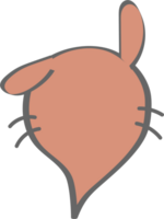 dier huisdier konijn konijn kleurrijk pastel rood kleur toespraak bubbel ballon, icoon sticker memo trefwoord ontwerper tekst doos banier, vlak PNG transparant element ontwerp