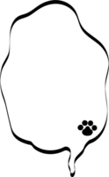 animal mascota pata negro y blanco color habla burbuja globo, icono pegatina memorándum palabra clave planificador texto caja bandera, plano png transparente elemento diseño