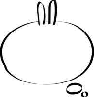 Animal pet bunny rabbit Black and white color speech bubble balloon, icon sticker memo keyword planner text box banner, flat png transparent element design