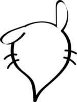 Animal pet bunny rabbit Black and white color speech bubble balloon, icon sticker memo keyword planner text box banner, flat png transparent element design