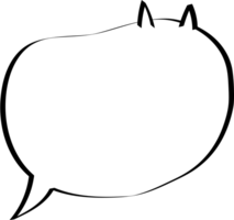 Animal pet cat Black and white color speech bubble balloon, icon sticker memo keyword planner text box banner, flat png transparent element design