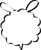 Tier Haustier Hase Hase schwarz und Weiß Farbe Rede Blase Ballon, Symbol Aufkleber Memo Stichwort Planer Text Box Banner, eben png transparent Element Design