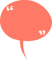 Colorful pastel orange color speech bubble balloon with quotation marks, icon sticker memo keyword planner text box banner, flat png transparent element design