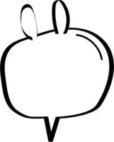 Animal pet bunny rabbit Black and white color speech bubble balloon, icon sticker memo keyword planner text box banner, flat png transparent element design