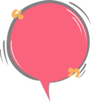 Colorful pastel pink color speech bubble balloon with quotation marks, icon sticker memo keyword planner text box banner, flat png transparent element design