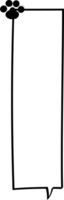 animal mascota pata negro y blanco color habla burbuja globo, icono pegatina memorándum palabra clave planificador texto caja bandera, plano png transparente elemento diseño