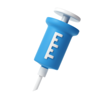 3d Medical Syringe icon with Needle Plasticine transparent Cartoon Style Vaccination Concept illustration png