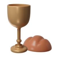 3d icon participle eucharist breaking transparent bread and vine. Sacrament of Holy Communion Religion Christian spirituality png