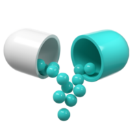 3d rendre capsule pilule drogue médicament transparent soins de santé pharmacie icône logo illustration png