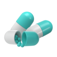 3d rendre capsule pilules drogues médicament soins de santé pharmacie transparent icône logo illustration png