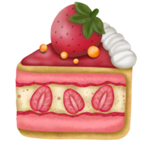 fragola torta ,rosa torta, torta e crema png