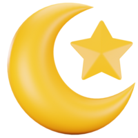 3d ramadan crescent moon png