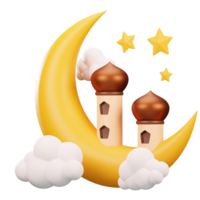 3d illustration av ramadan halvmåne måne png