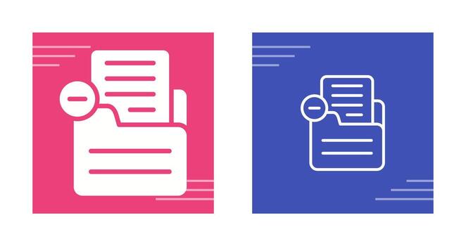 documento eliminar vector icono
