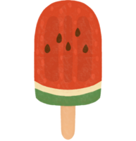 watermelon ice cream illustration on transparent background png