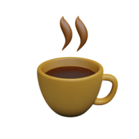 ai generiert Tasse von heiß Kaffee 3d Illustration, Wiedergabe, Symbol isoliert. png