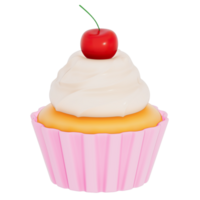 glücklich Mutter Tag , Cupcake auf transparent Hintergrund, 3d Rendern png
