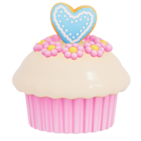 Happy Mother's day , mini cupcake on transparent background, 3D Rendering png