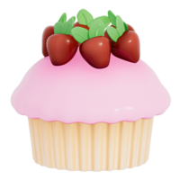 Happy Mother's day , mini cupcake on transparent background, 3D Rendering png
