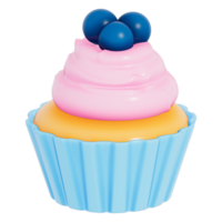 glücklich Mutter Tag , Cupcake auf transparent Hintergrund, 3d Rendern png