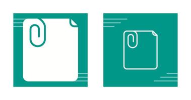 Paperclip with paper Vector Icon