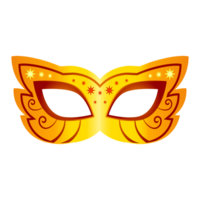 Golden glossy carnival mask made by neon lights free png