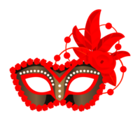 Red Carnival Mask with Feathers Free Png