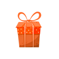 ai généré Orange cadeau boîte png